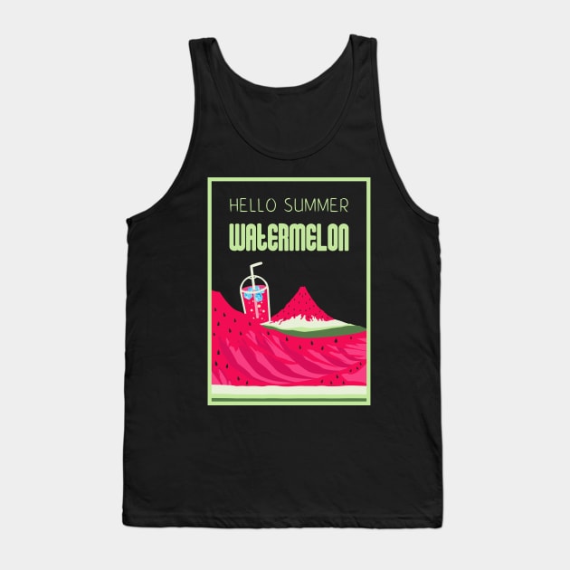 Hello Summer Watermelon Color 6 Tank Top by HCreatives